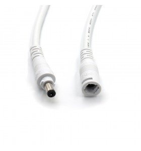 dc5.5*2.1mm male with lock to open waterproof white cable